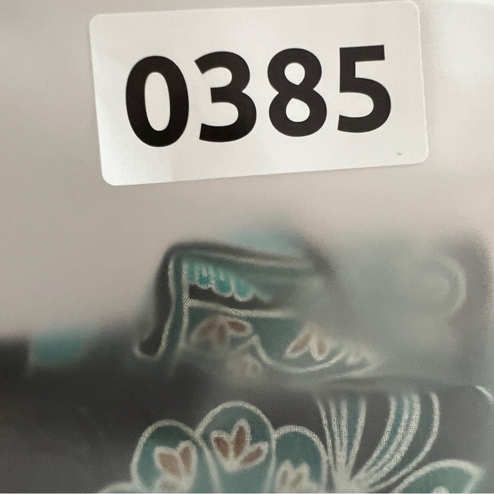 Trina Turk 100% Silk Blouse Black Teal Floral Sheer Long Sleeve Ruffle Size P - Picture 11 of 11